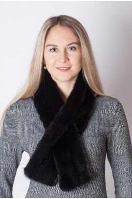 Black mink fur scarf